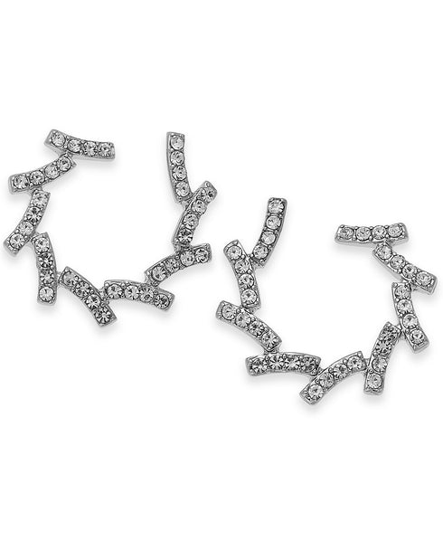 INC Silver Tone Clear Crystal Hoop Earrings $29.50