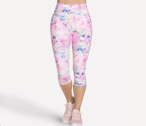 Skechers Women's Go Walk Seascape Floral Capri Leggings Pink L
