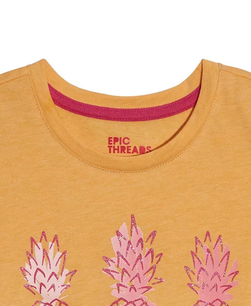 EPIC THREADS Toddler Girls Pineapple Graphic T-shirt Yellow Size 2T