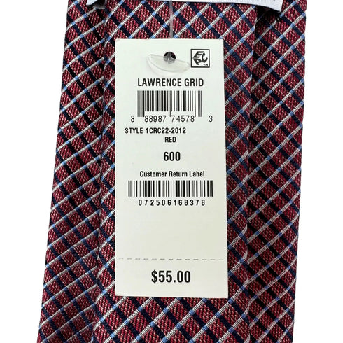 Club Room Mens Lawrence Grid Classic Neck Tie Red 3 1/8"