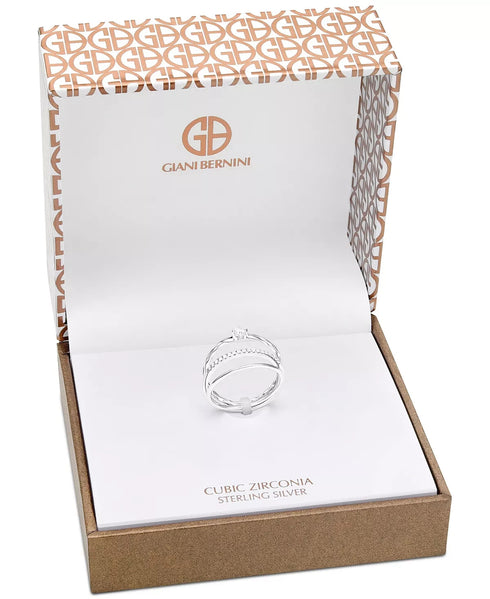 GIANI BERNINI 3-Pc. Set Cubic Zirconia Stackable Rings in Sterling Silver Size 8