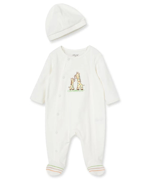 Little Me Baby Boys or Girls Giraffe Coverall with Hat, 2 Piece Set Size Newborn