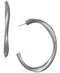 Alfani Hematite-Tone Sculpted Open Medium Hoop Earrings 2"