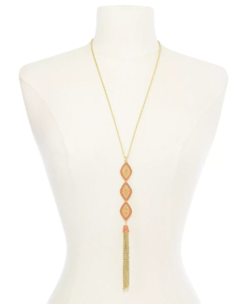 INC International Concepts Bead & Chain Tassel Pendant Necklace (26+3)