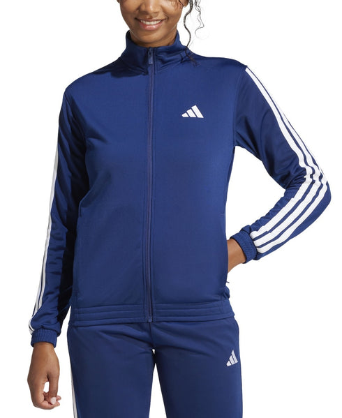 adidas Women's Tricot 3-Stripes Track Jacket Full Zip Dark Blue L