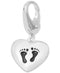 Giani Bernini Baby Feet Heart Clip-On Charm in Sterling Silver