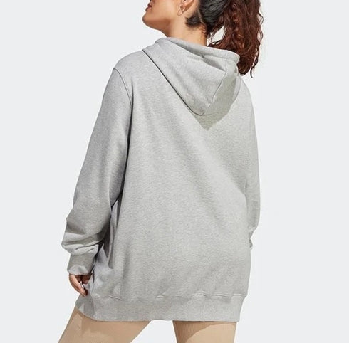 adidas Women's Plus Size Cotton French Terry Logo Hoodie Gray 1X