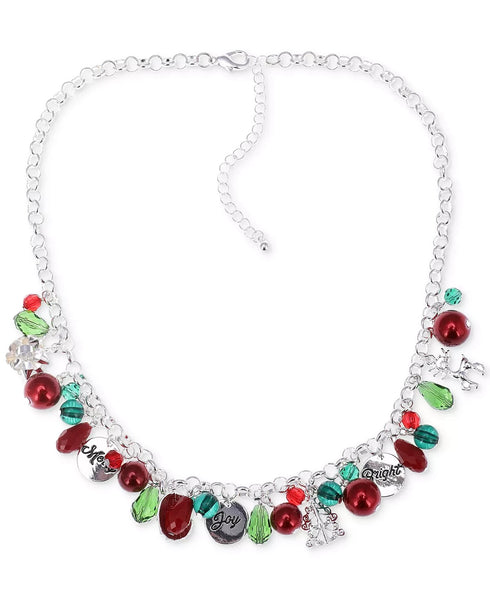HOLIDAY LANE Silver-Tone Garland Statement Necklace, 18" + 3" ext