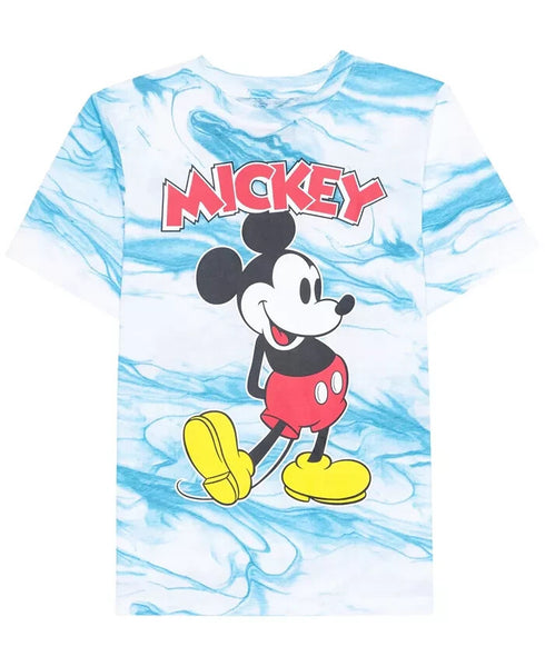 HYBRID Big Boys Mickey Mouse Tie Dye Short Sleeve T-shirt Blue/ White Size S (8)
