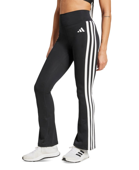 adidas Optime Essentials 3 Stripes Flared Leggings Black White M