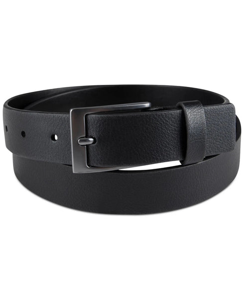 Alfani Men's Stretch Tab Faux-Leather Belt Black Medium 34-36