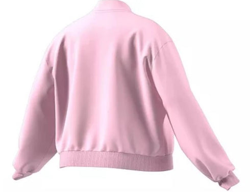 adidas Plus Size Inclusive Small Logo French Terry Quarter Zip Top Pink 1X