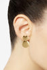 lucky brand earrings heart and circle drop dangle gold tone stud