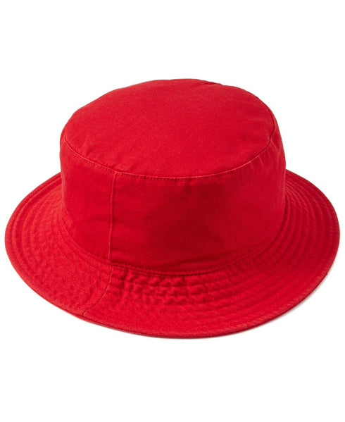 SUN + STONE Men's Denim 100% Cotton Bucket Hat Red