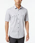 ALFANI Men's Warren Textured Short Sleeve Shirt Regular Fit Grey Size S