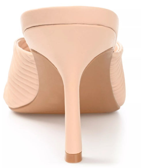 Journee Collection Women's Greer Square Toe Dress Sandals Nude 8M