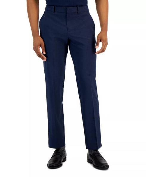 Perry Ellis Portfolio Men's Modern Fit Stretch Resolution Dress Pants Navy 40x32
