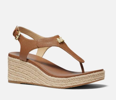Michael Kors Laney Thong Espadrille Sandals Luggage 5.5M Brown
