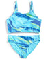 ID Ideology Toddler Girls Brushstroke Two Piece Swimsuit Butterfly Blue Size S