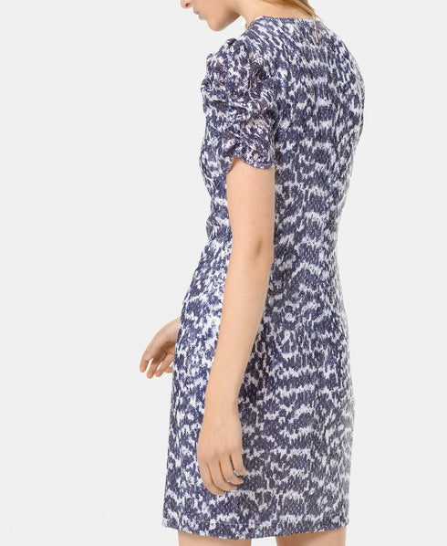 MICHAEL Michael Kors Embellished Ruched-Sleeve Dress Size Large