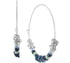 STYLE & CO SILVER-TONE BLUE MULTI-BEAD LARGE HOOP EARRINGS 2.1" NWT