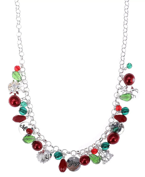 HOLIDAY LANE Silver-Tone Garland Statement Necklace, 18" + 3" ext