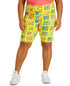 Freeze 24-7 Trendy Plus Size Printed Bike Shorts Size 2X