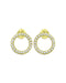 Marc & Marcella Diamond Circle Earrings 18K Gold Plated Sterling Silver New $545