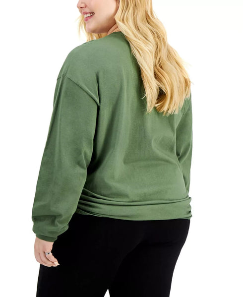 Love Tribe Womens Trendy Plus Size Cotton Snoopy T-Shirt Green Size 1X