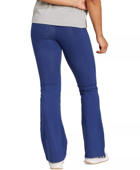 adidas Women's Essentials Small Logo Flared Leggings Dark Blue White M