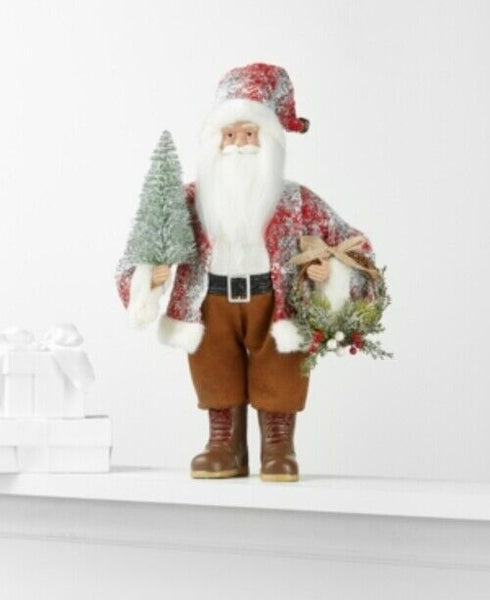 Holiday Lane Standing Santa with Tree & Wreath $90