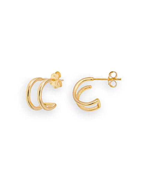 AQUA Aqua Petite Double Bar Hoop Earrings
