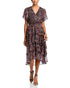 Koko + Mason Tiered MIDI Dress Brown Floral Size XS