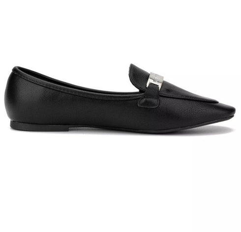 New York & Company Women's Harleigh Loafer Slip On Faux Leather Black 9M