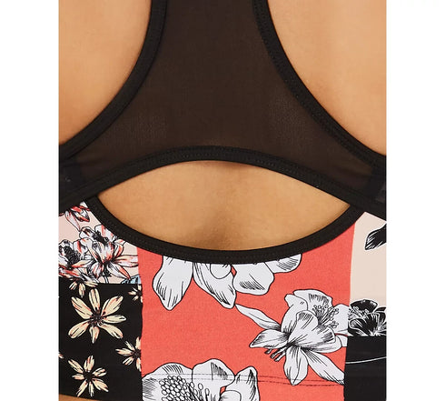 Calvin Klein Performance Printed Racerback Medium-Impact Sports Bra Size XL