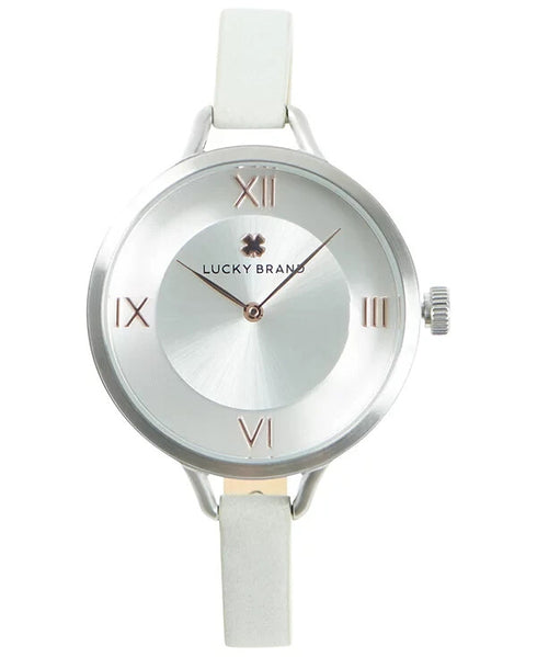 Lucky Brand Women's Indio White Leather Strap Watch 36mm