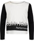 CALVIN KLEIN PERFORMANCE Big Girls Long Sleeve T-Shirt Black/ White Size S (7)