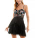 City Studios Juniors' Embroidered-Bodice Tulle-Skirt Dress Black Periwinkle 0P
