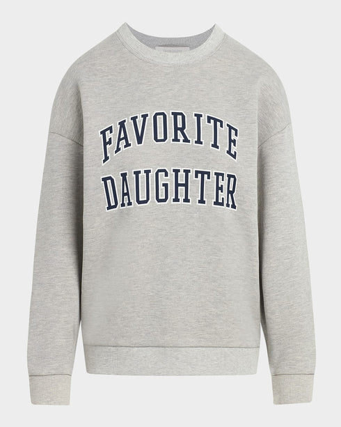 Favorite Daughter Collegiate Cotton Blend Sweatshirt Gray Size S