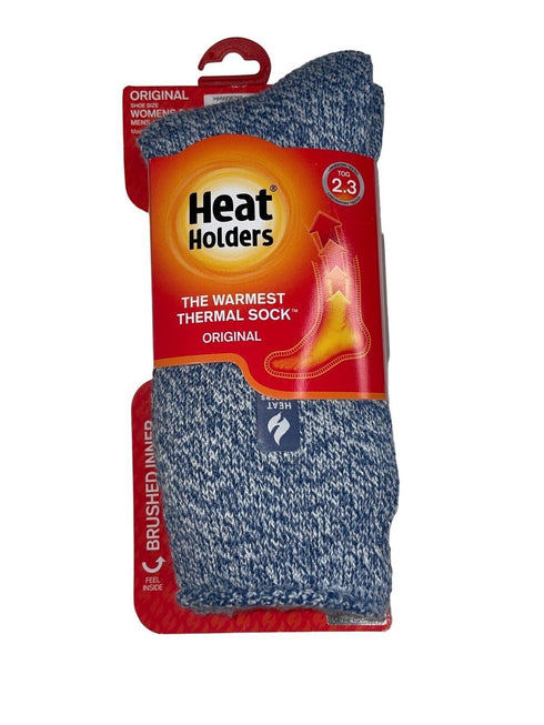 Heat Holders L109109 Womens Denim Cream Primrose Twist Crew Socks Size 5-9
