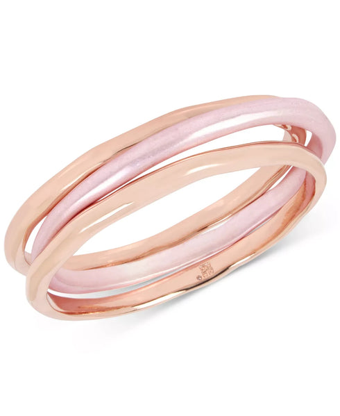 Robert Lee Morris Soho Rose Gold-Tone 3-Pc Set Mixed Pink Patina Bangle Bracelet
