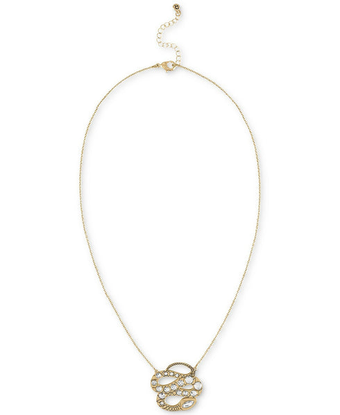 RACHEL Rachel Roy Gold-Tone Crystal Snake Pendant Necklace, 18-1/2" + 2"