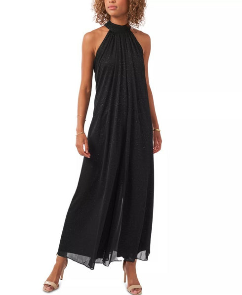 MSK Sleeveless Halter Jumpsuit Solid Black L