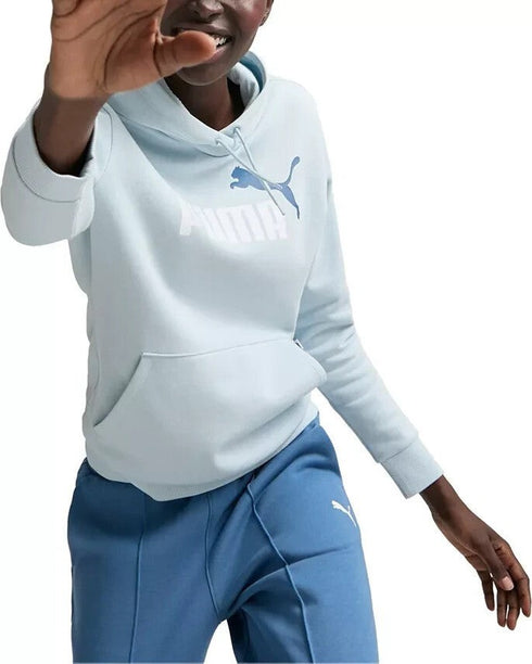 Puma Women's Essential+ Logo Fleece Hoodie Frosted Dew M