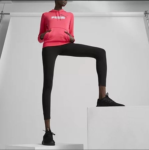 Puma Women's Essential+ Logo Fleece Hoodie Tart Cherry M