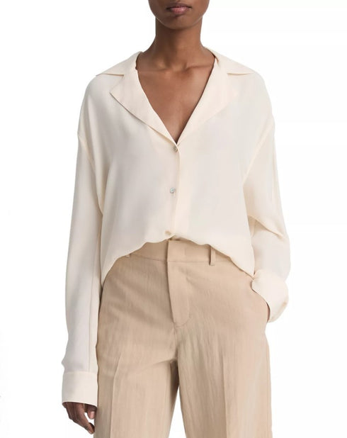 Vince Silk Dolman Sleeve Shirt XL White
