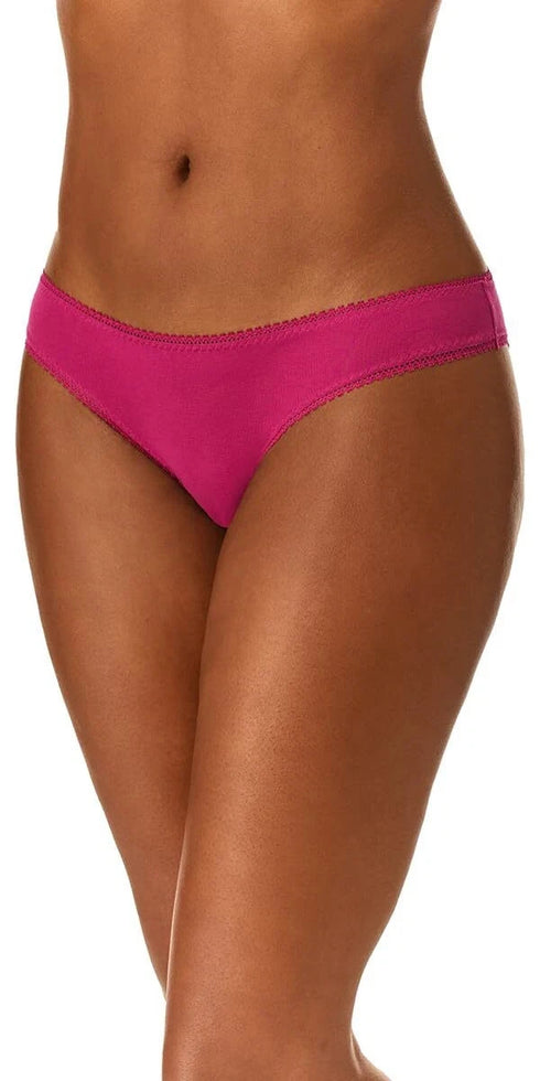 Cabana Stretch Cotton Thong On Gossamer Deep Magenta Size S/M