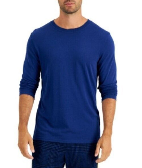 CLUB ROOM Men's Chatham Knit Crew Neck Long-Sleeve T-Shirt Blue Size Small