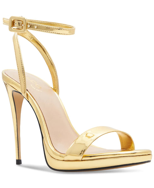 ALDO Women's Kat Two-Piece Platform Dress Sandals Gold Metallic Size 8M