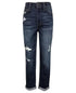IMPERIAL STAR Big Girls High Rise Dark Wash Cuffed Mom Jeans Size 14